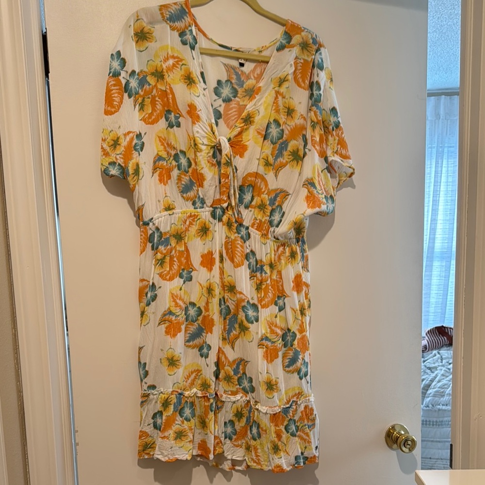 Roxy Orange and Blue Mini Dress